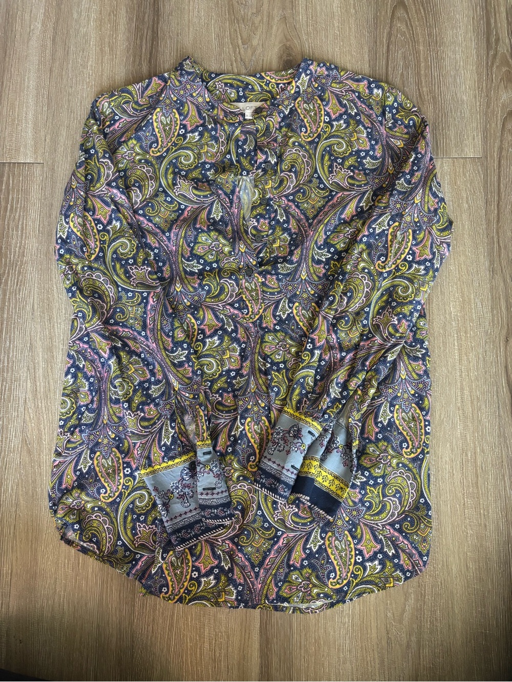 LOFT Multicolor Paisley Button-Down Blouse